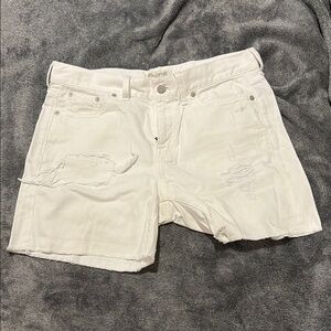Madewell White Distressed Jean Shorts